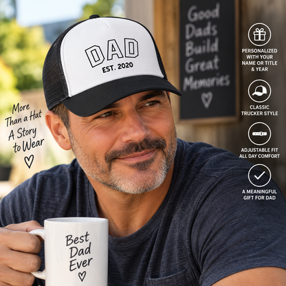 Personalized Dad Name Hat - Custom Father's Day Gift