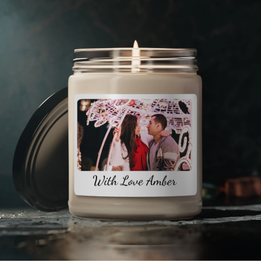 Photo & Text Scented Candle – Personalized Message